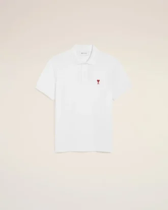 White Cotton Red Ami De Coeur Polo Shirt White Cotton Red Ami De Coeur Polo Shirt
