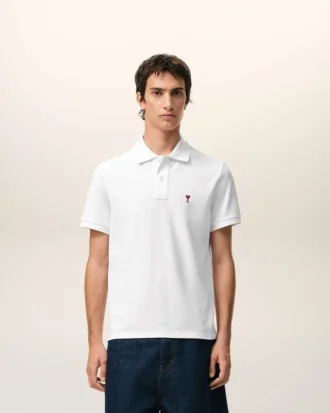 White Cotton Red Ami De Coeur Polo Shirt White Cotton Red Ami De Coeur Polo Shirt