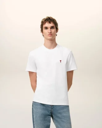 White Cotton Red Ami De Coeur Tshirt