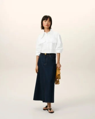 White Cotton Sharp Collar Fitted Shirt