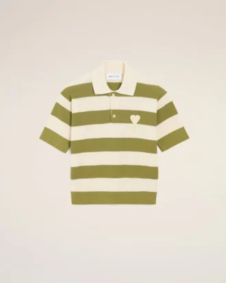 White Cotton Short Sleeves Ami De Coeur Polo