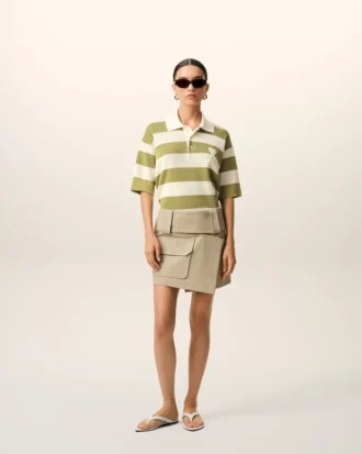 White Cotton Short Sleeves Ami De Coeur Polo