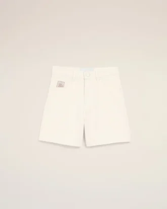 White Cotton Shorts with Ami Paris Heritage Label