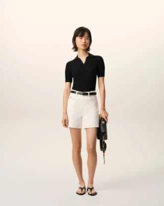 White Cotton Shorts with Ami Paris Heritage Label