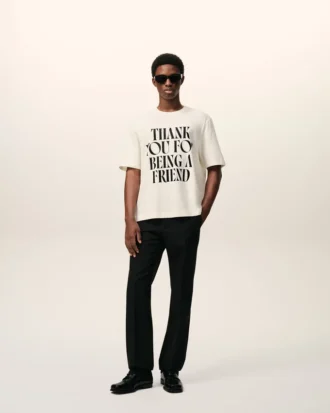 White Cotton Signature Print T-Shirt