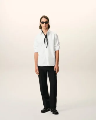 White Cotton Tailor Embroidered Ami De Coeur Shirt White Cotton Tailor Embroidered Ami De Coeur Shirt