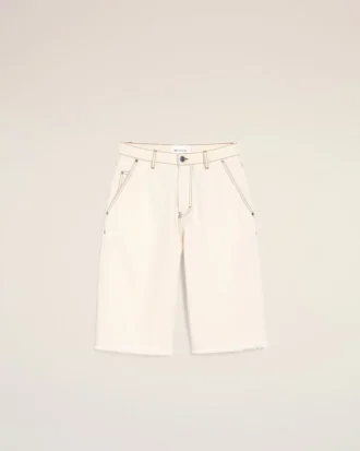 White Cotton Wide Fit Shorts