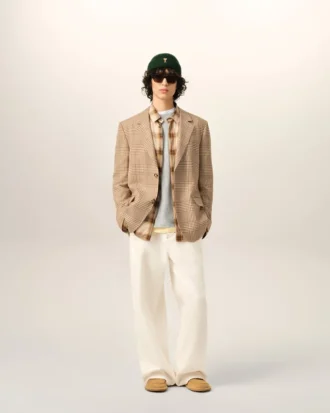 White Cotton Wide Fit Trousers