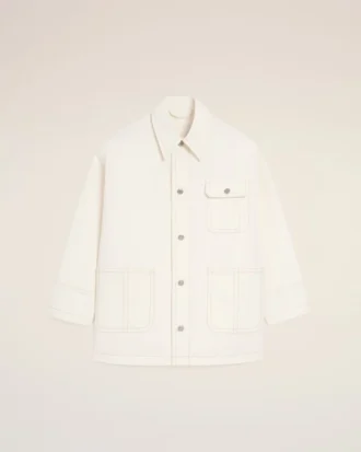 White Cotton Worker Jacket