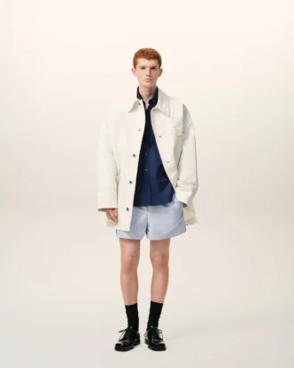 White Cotton Worker Jacket