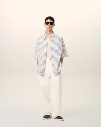 White Cotton Worker Trousers