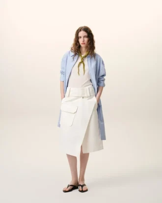 White Cotton Wrap Skirt