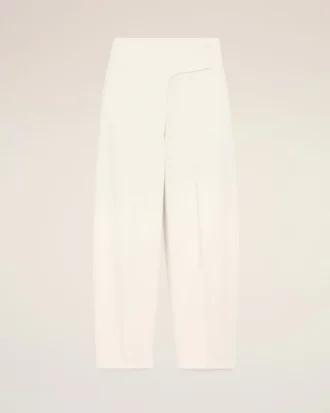 White Cotton Wrapped Belted Ballon Fit Jeans