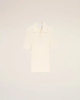 White Knit Short Sleeves Polo White Knit Short Sleeves Polo