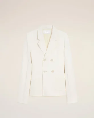 White Linen Double Breasted Jacket