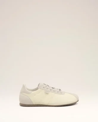 White Nylon Soft Sneakers