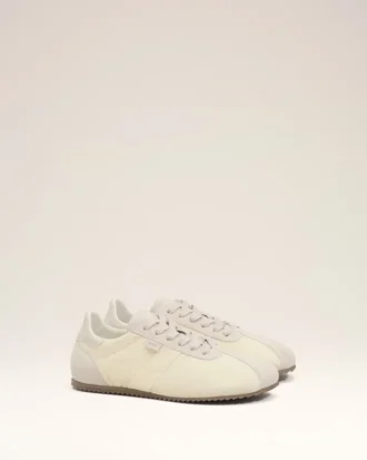White Nylon Soft Sneakers