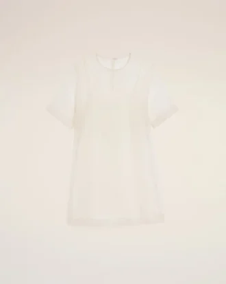 White Silk Mini Trapeze Dress
