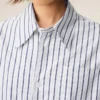 White Striped Cotton Ami De Coeur Wide Shirt White Striped Cotton Ami De Coeur Wide Shirt