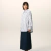 White Striped Cotton Ami De Coeur Wide Shirt White Striped Cotton Ami De Coeur Wide Shirt