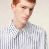 White Striped Cotton Ami De Coeur Wide Shirt White Striped Cotton Ami De Coeur Wide Shirt