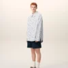 White Striped Cotton Ami De Coeur Wide Shirt White Striped Cotton Ami De Coeur Wide Shirt