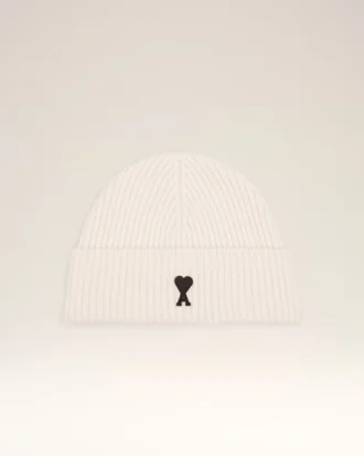 White Wool Ami De Coeur Beanie