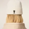 White Wool Ami De Coeur Beanie