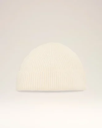 White Wool Ami Leather Label Beanie
