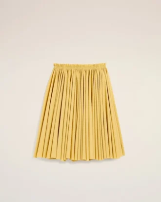 Yellow Cotton Midi Corolla Skirt