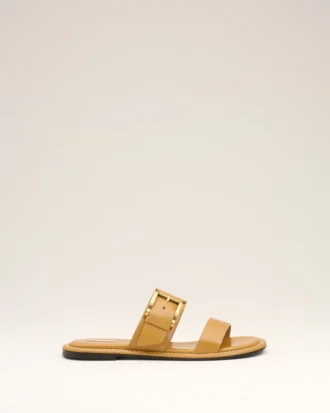 Yellow Cow Leather Buckle Sandals