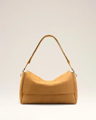 Yellow Cow Leather Large Flap Carrousel Bag Yellow Cow Leather Large Flap Carrousel Bag