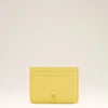 Yellow Cowhide Leather Ami De Coeur Card Holder Yellow Cowhide Leather Ami De Coeur Card Holder