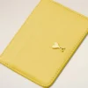 Yellow Cowhide Leather Ami De Coeur Card Holder Yellow Cowhide Leather Ami De Coeur Card Holder