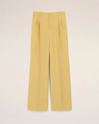 Yellow New Wool Low Waist Wide Trousers Yellow New Wool Low Waist Wide Trousers