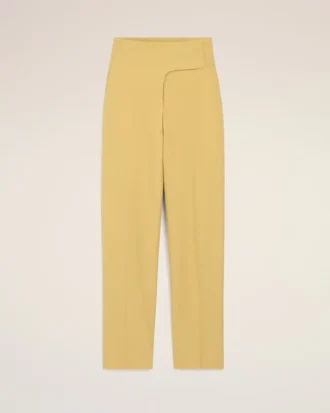 Yellow New Wool Wrapped Belted Trousers Yellow New Wool Wrapped Belted Trousers