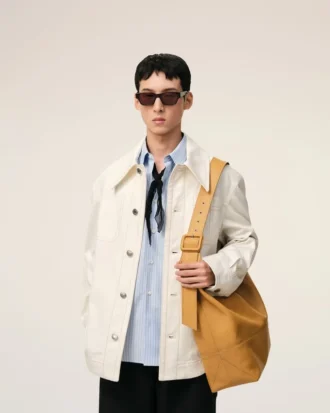 Yellow Taurillon Leather Etienne Crossbody Bag